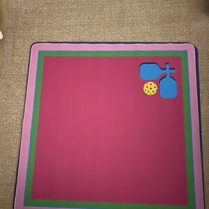 Mahjong Pink Pickleball Mat NEW 31 x 31.5 inches